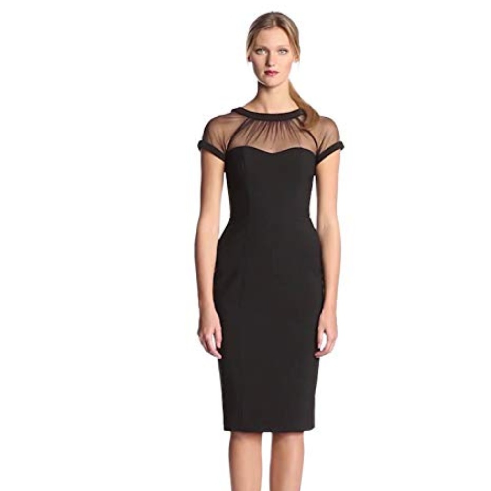 Maggie London little black dress illusion yolk 2p